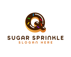 Sprinkle Donut Letter Q logo