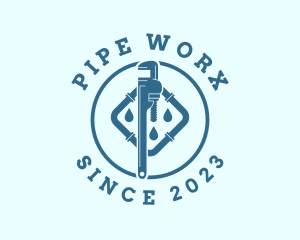 Blue Pipe Plumbing logo design