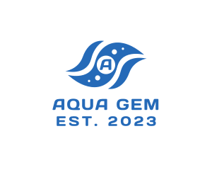 Aqua Marine Bubbles logo design