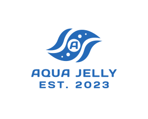 Aqua Marine Bubbles logo design