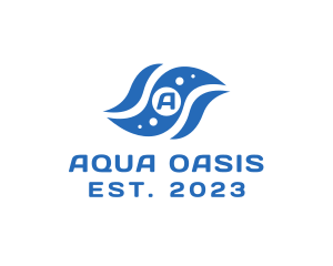 Aqua Marine Bubbles logo design