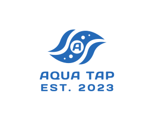 Aqua Marine Bubbles logo design