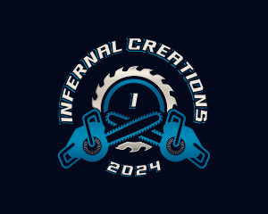 Industrial Chainsaw Cutter logo design