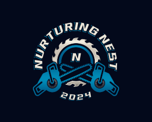 Industrial Chainsaw Cutter logo design