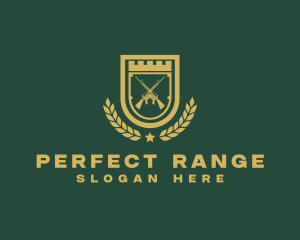 Military Rifle Shield logo design