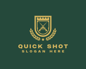 Military Rifle Shield logo design