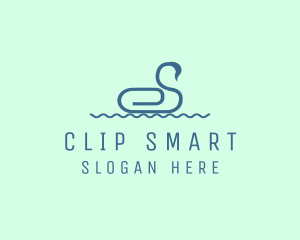 Paper Clip Swan logo design