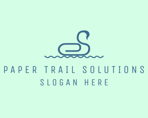 Paper Clip Swan logo design