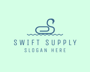 Paper Clip Swan logo design