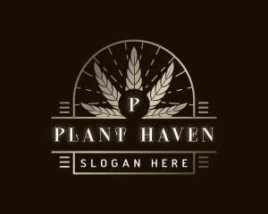 Luxury Marijuana Plant logo design