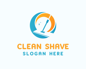 Mop Cleaning Housekeeping logo design