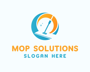 Mop Cleaning Housekeeping logo design