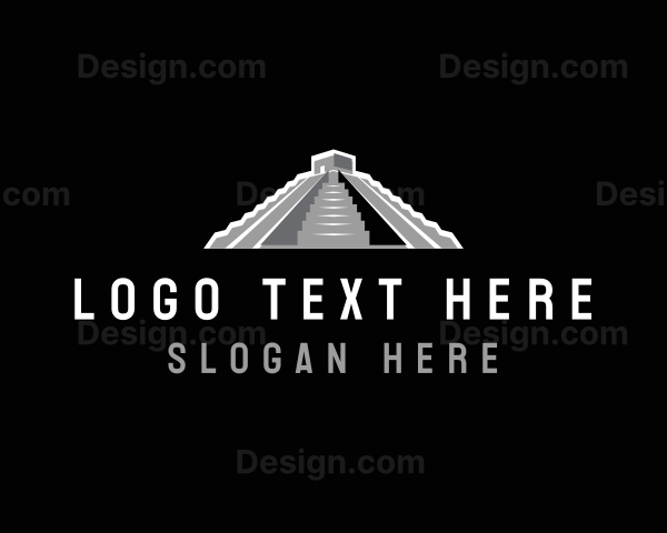 Mayan Temple Architecture Logo