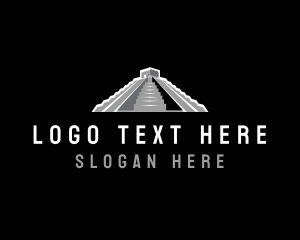 Mayan Temple Architecture Logo