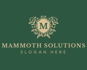 Shield Organic Wreath logo design