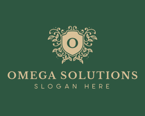 Shield Organic Wreath logo design