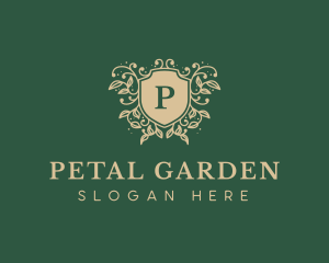 Shield Organic Wreath logo design