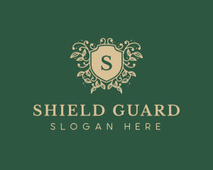 Shield Organic Wreath logo design