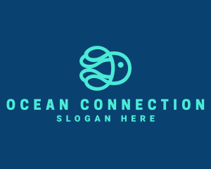 Ocean Marine Jellyfish logo