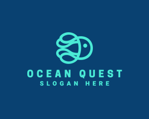 Ocean Marine Jellyfish logo