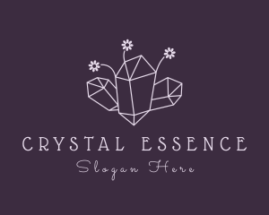 Floral Crystal Gemstone logo design