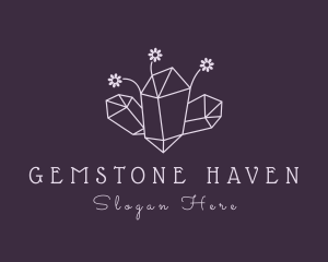 Floral Crystal Gemstone logo design