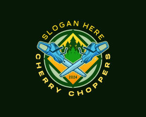 Logging Chainsaw Woodwork logo design