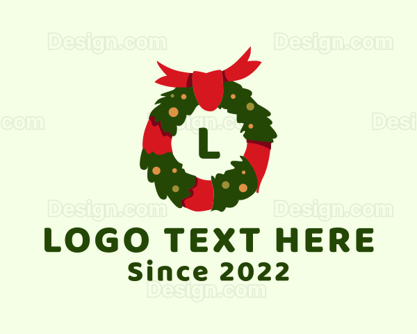 Christmas Wreath Decor Logo