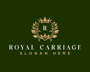 Prestige Leaf Crown Shield logo design