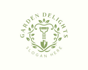 Floral Lawn Shovel logo design