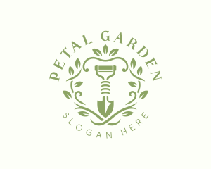 Floral Lawn Shovel logo design