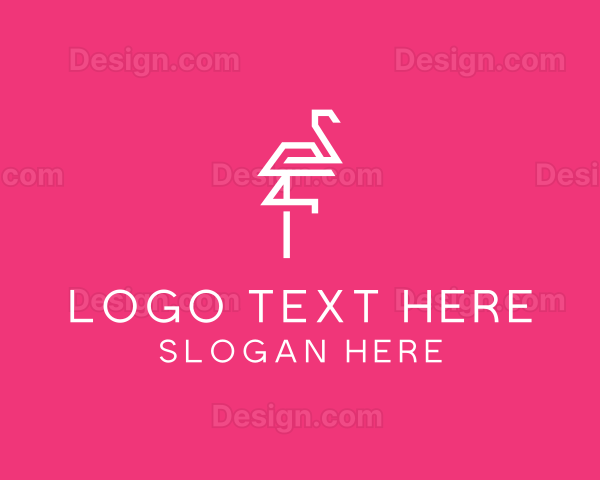 Modern Abstract Flamingo Logo