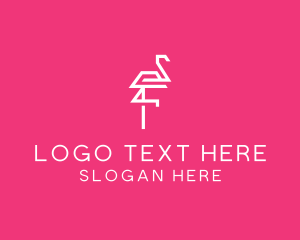 Modern Abstract Flamingo logo design
