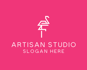 Modern Abstract Flamingo logo design