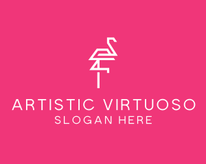 Modern Abstract Flamingo logo design