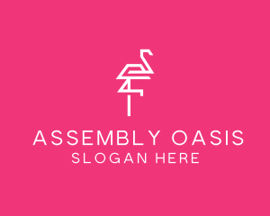 Modern Abstract Flamingo logo design