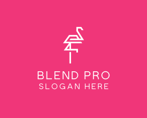 Modern Abstract Flamingo logo design