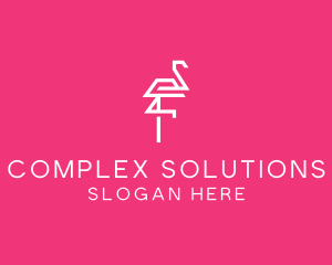 Modern Abstract Flamingo logo design