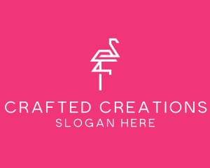 Modern Abstract Flamingo logo design