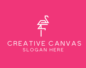 Modern Abstract Flamingo logo design