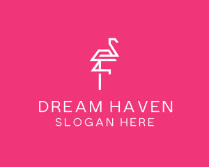 Modern Abstract Flamingo logo design