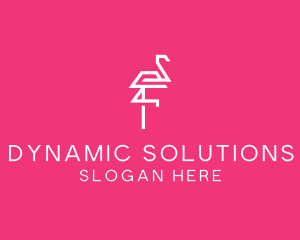 Modern Abstract Flamingo logo design