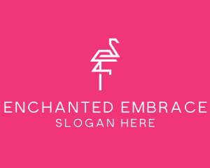 Modern Abstract Flamingo logo design