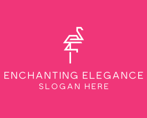 Modern Abstract Flamingo logo design