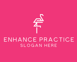 Modern Abstract Flamingo logo design