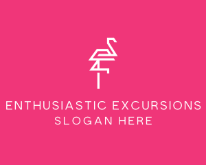 Modern Abstract Flamingo logo design