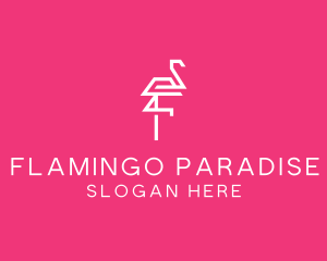 Modern Abstract Flamingo logo design