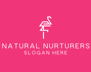 Modern Abstract Flamingo logo design