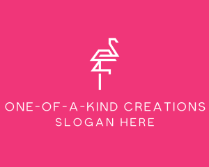 Modern Abstract Flamingo logo design