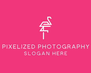 Modern Abstract Flamingo logo design